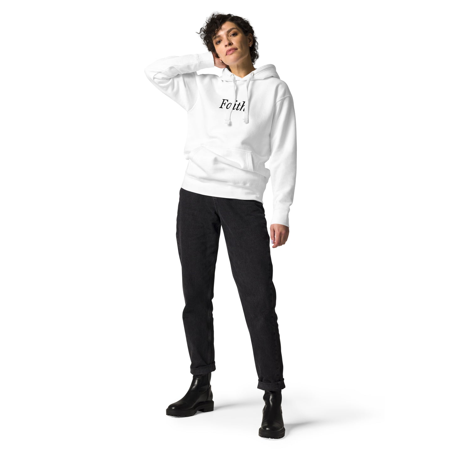 White 'Faith' Unisex Hoodie