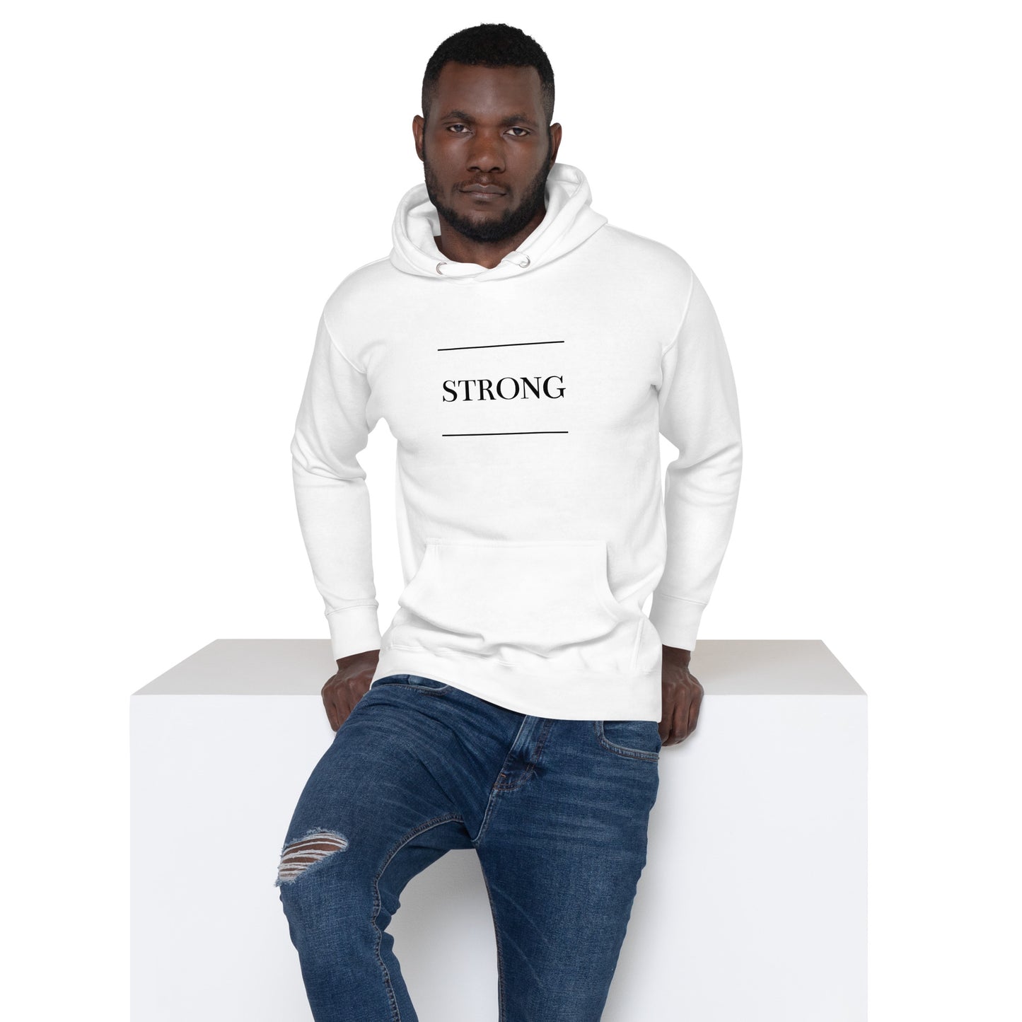 White 'STRONG' Unisex Hoodie