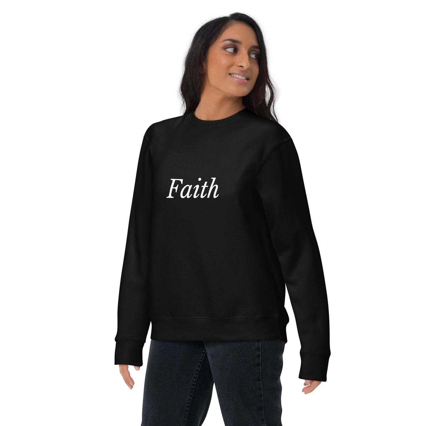 Black 'Faith' Unisex Premium Sweatshirt