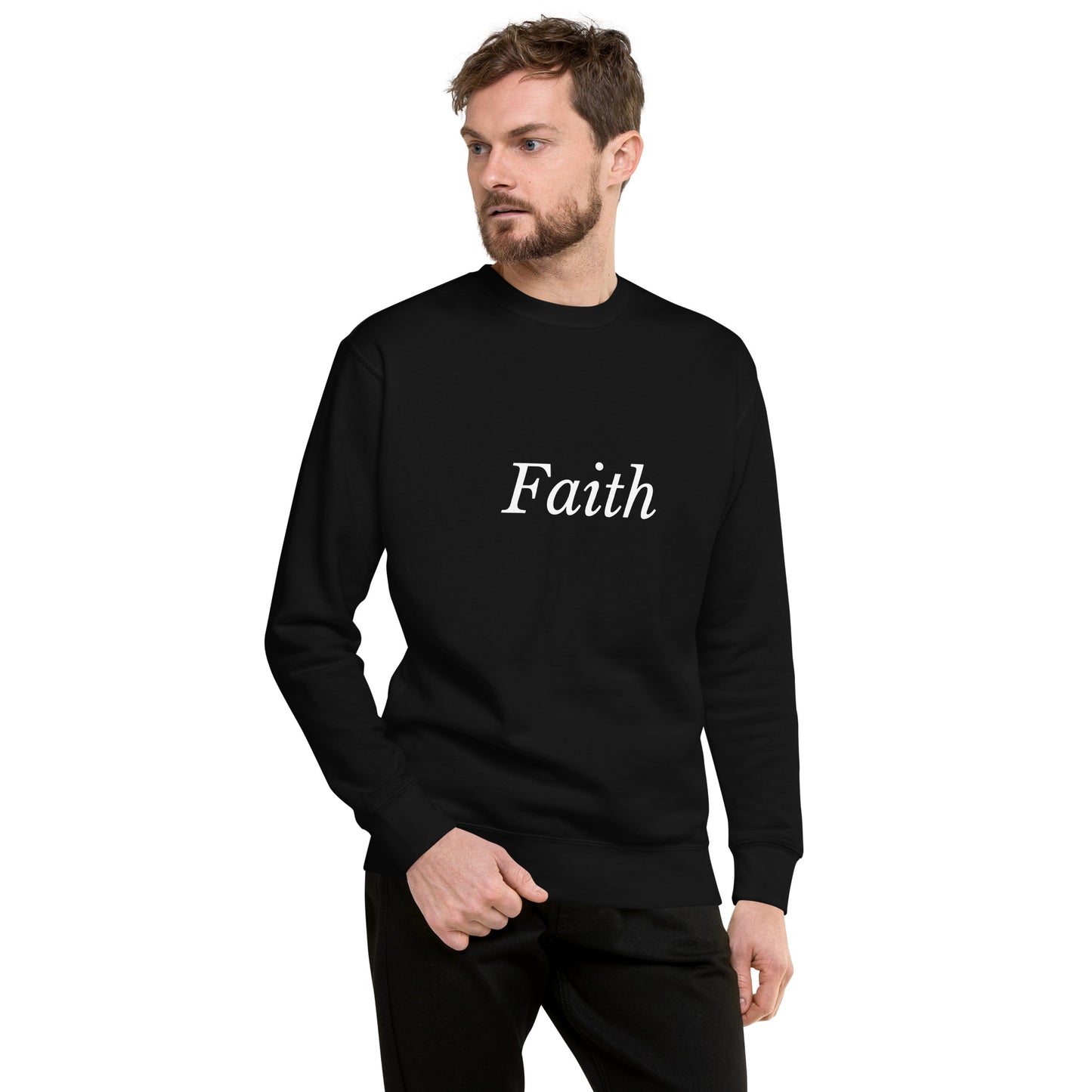 Black 'Faith' Unisex Premium Sweatshirt