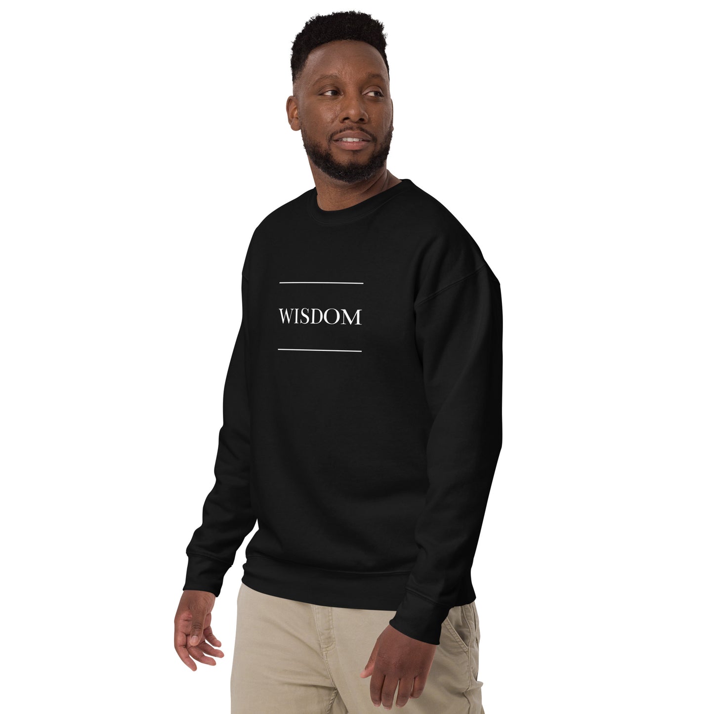 Black 'WISDOM' Unisex Premium Sweatshirt