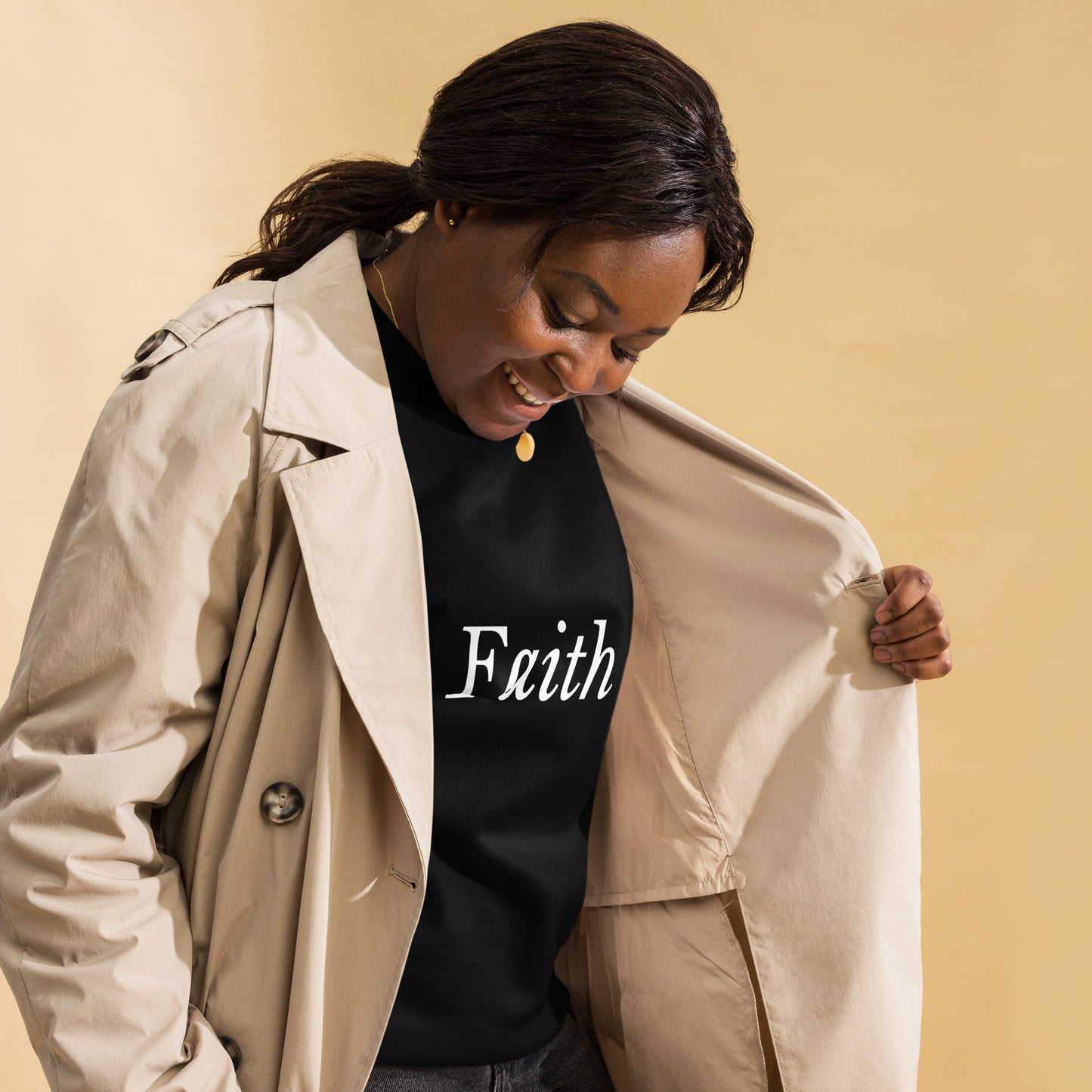 Black 'Faith' Unisex Premium Sweatshirt