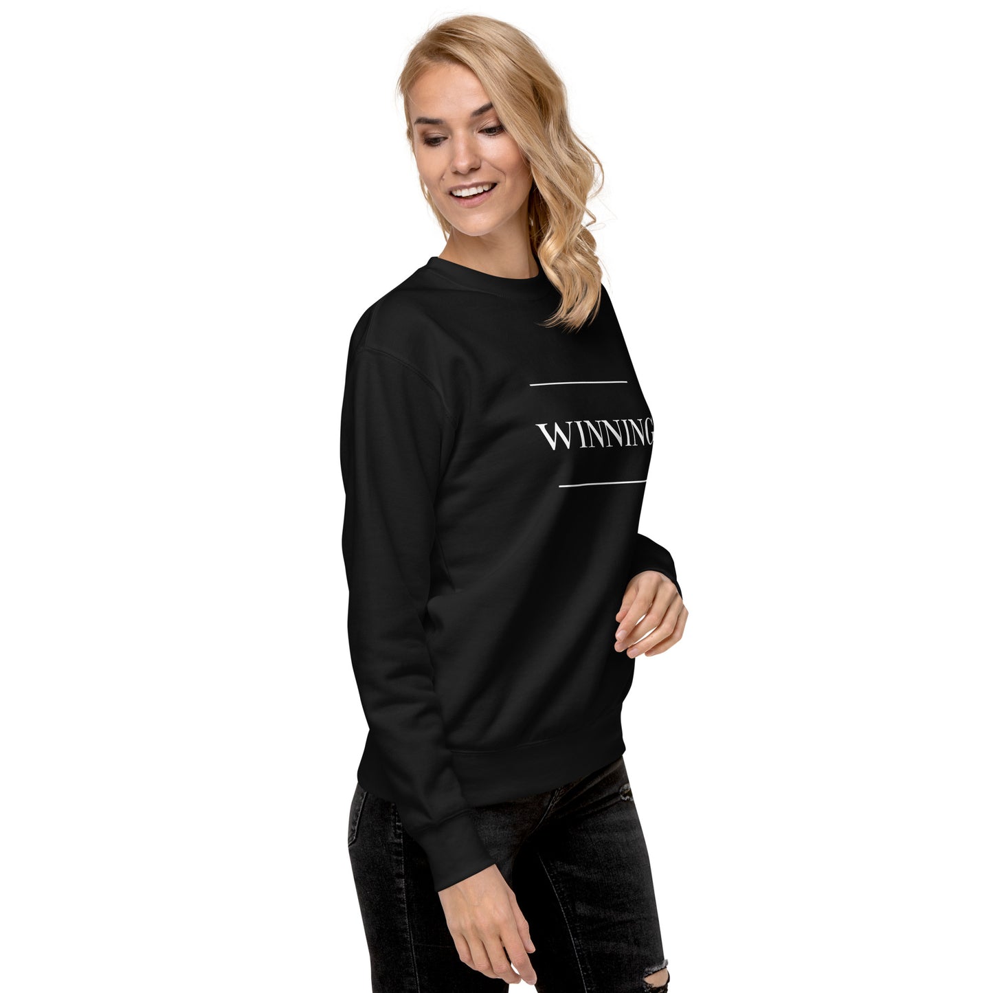 Black 'WINNING' Unisex Premium Sweatshirt