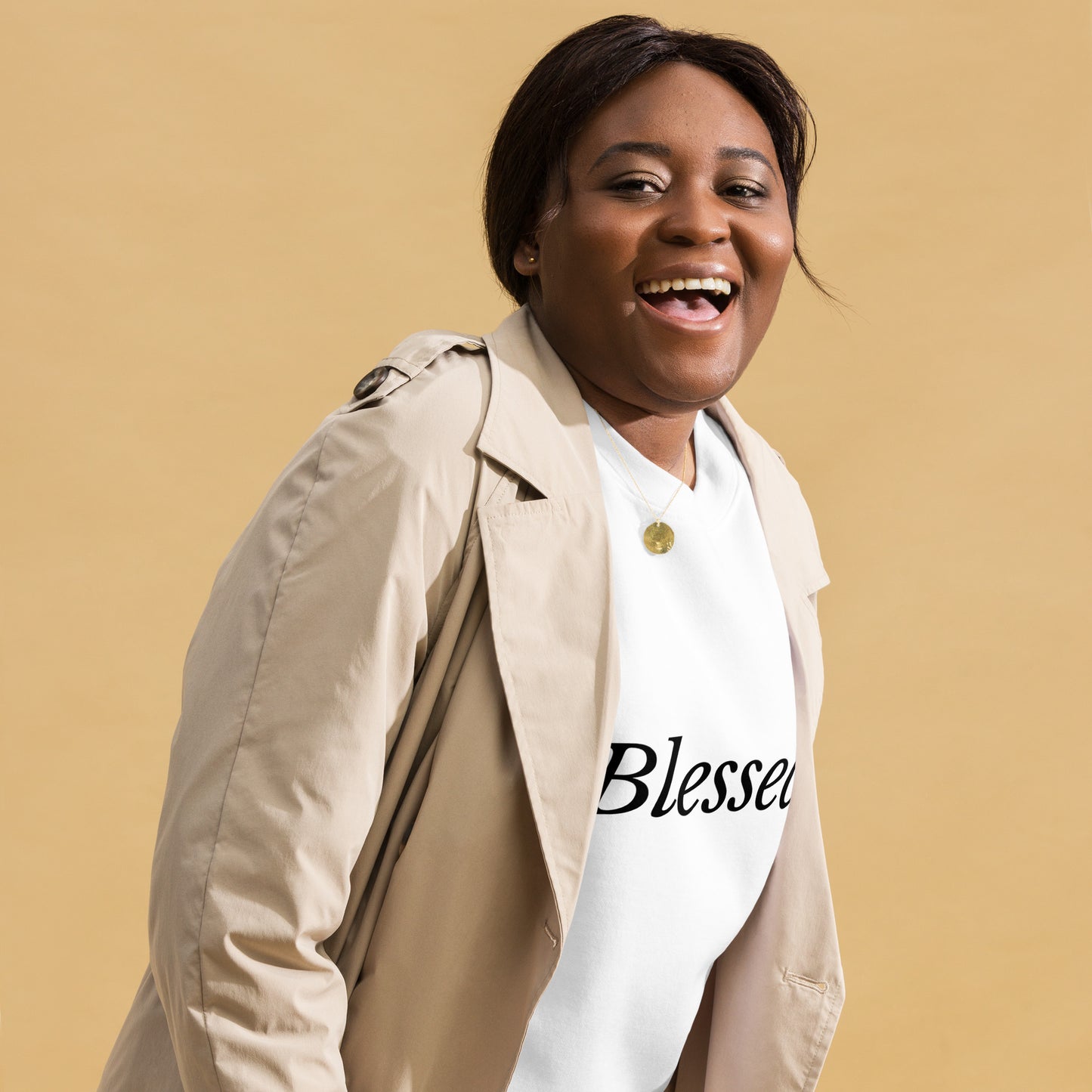 White 'Blessed' Unisex Premium Sweatshirt