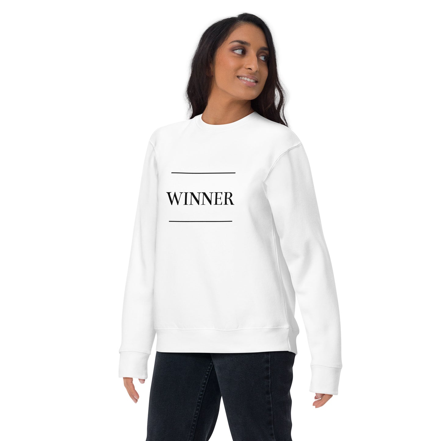 White 'WINNER' Unisex Premium Sweatshirt