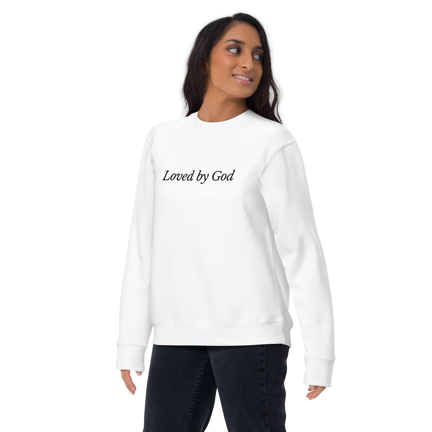 White 'Loved by God' Unisex Premium Sweatshirt