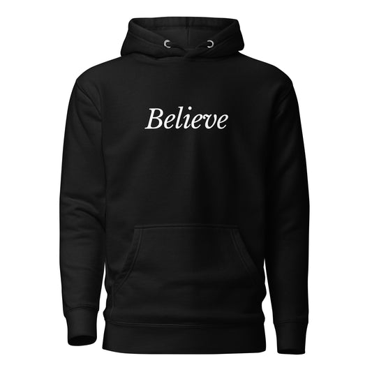 Black 'Believe' Unisex Hoodie