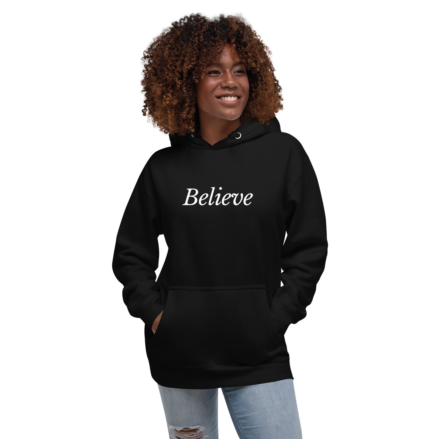 Black 'Believe' Unisex Hoodie