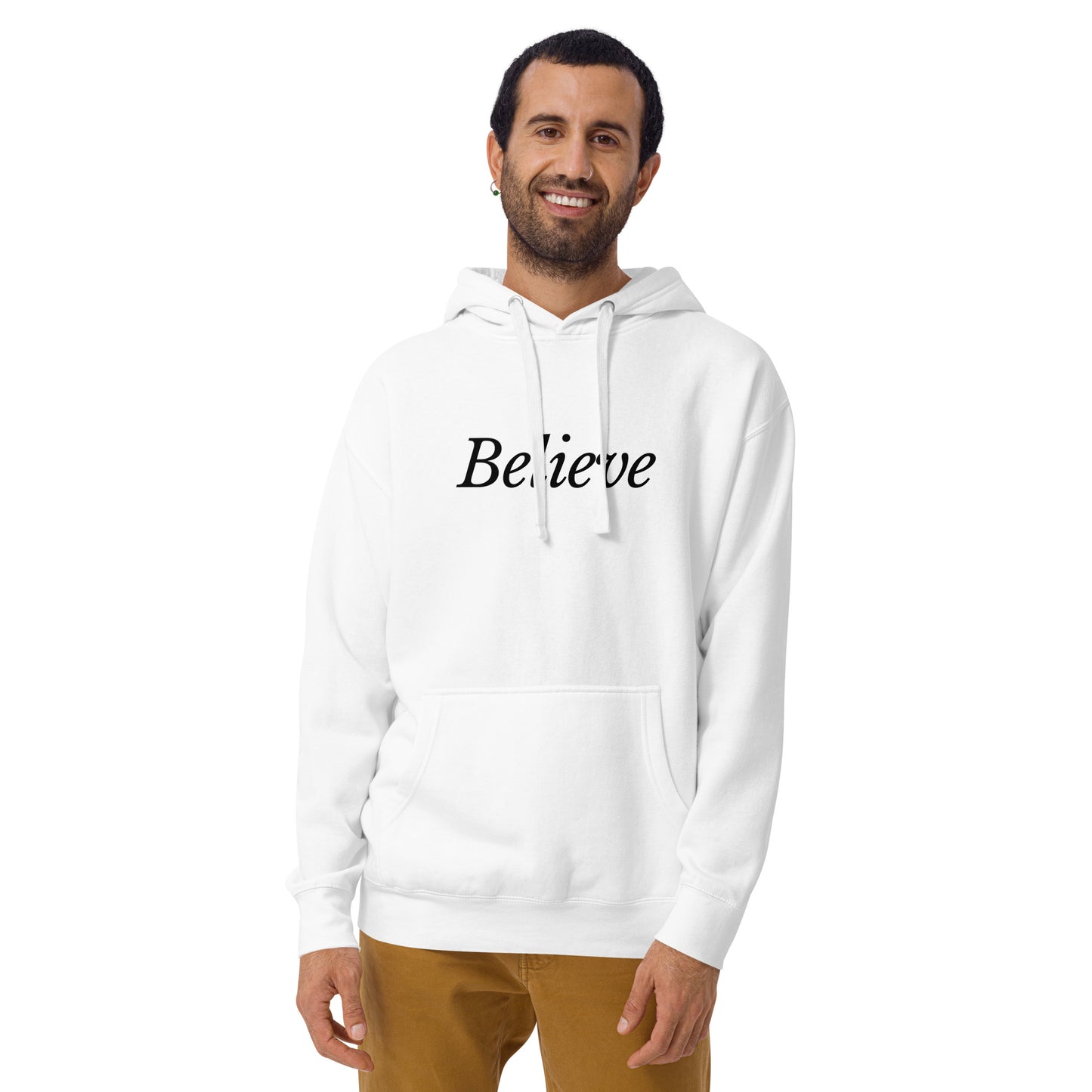 White 'Believe' Unisex Hoodie