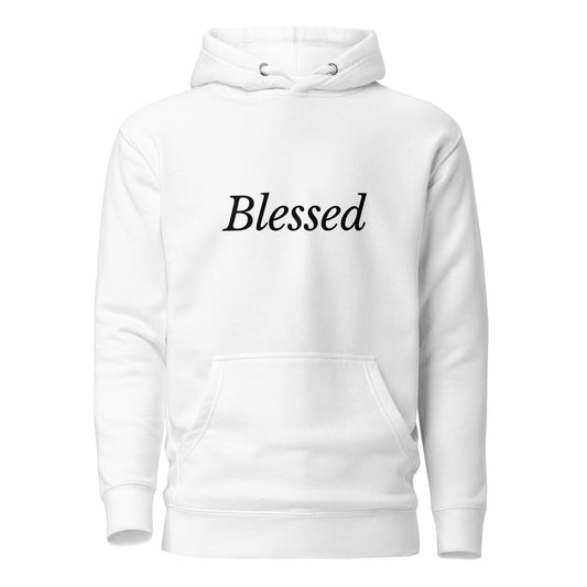 White 'Blessed' Unisex Hoodie