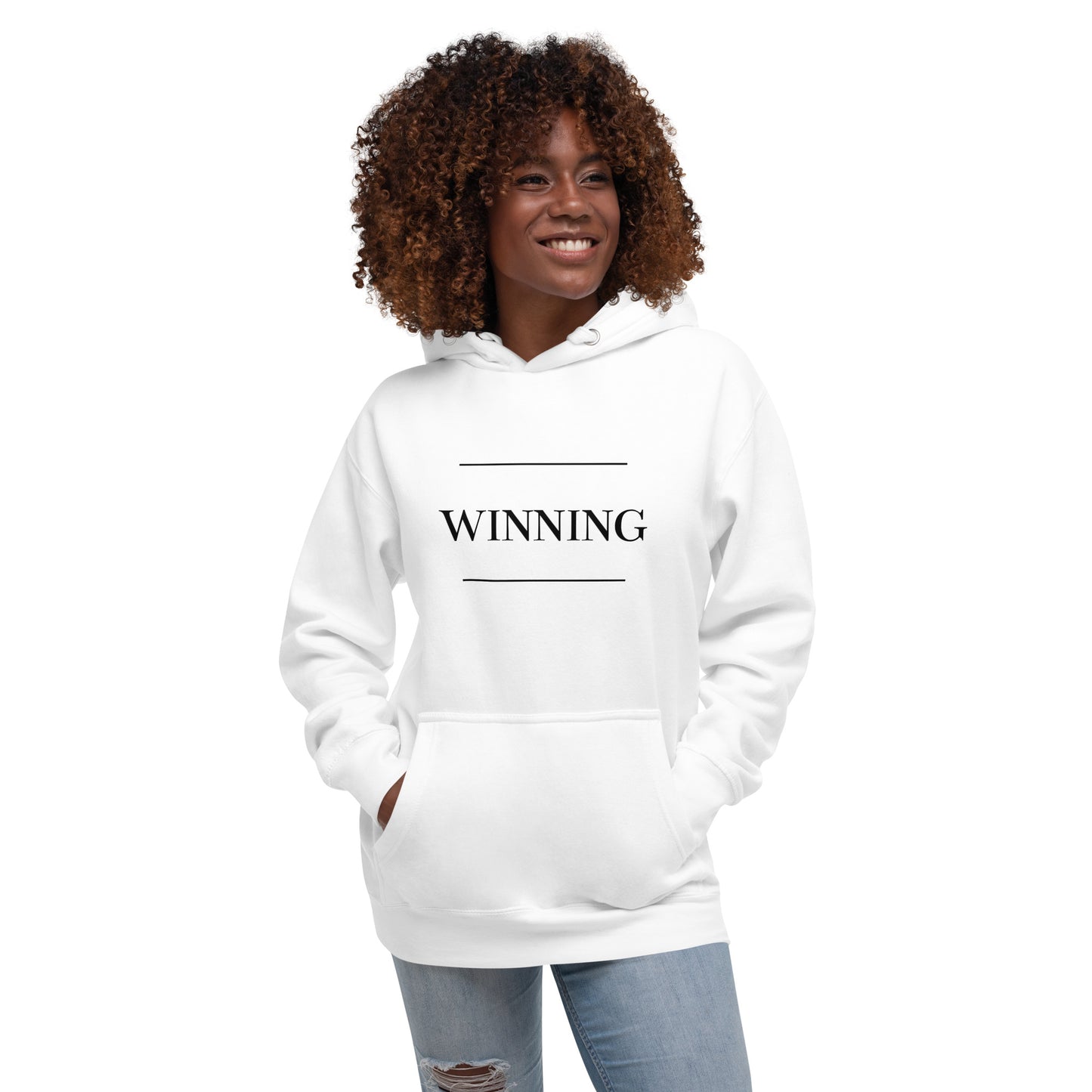 White 'WINNING' Unisex Hoodie