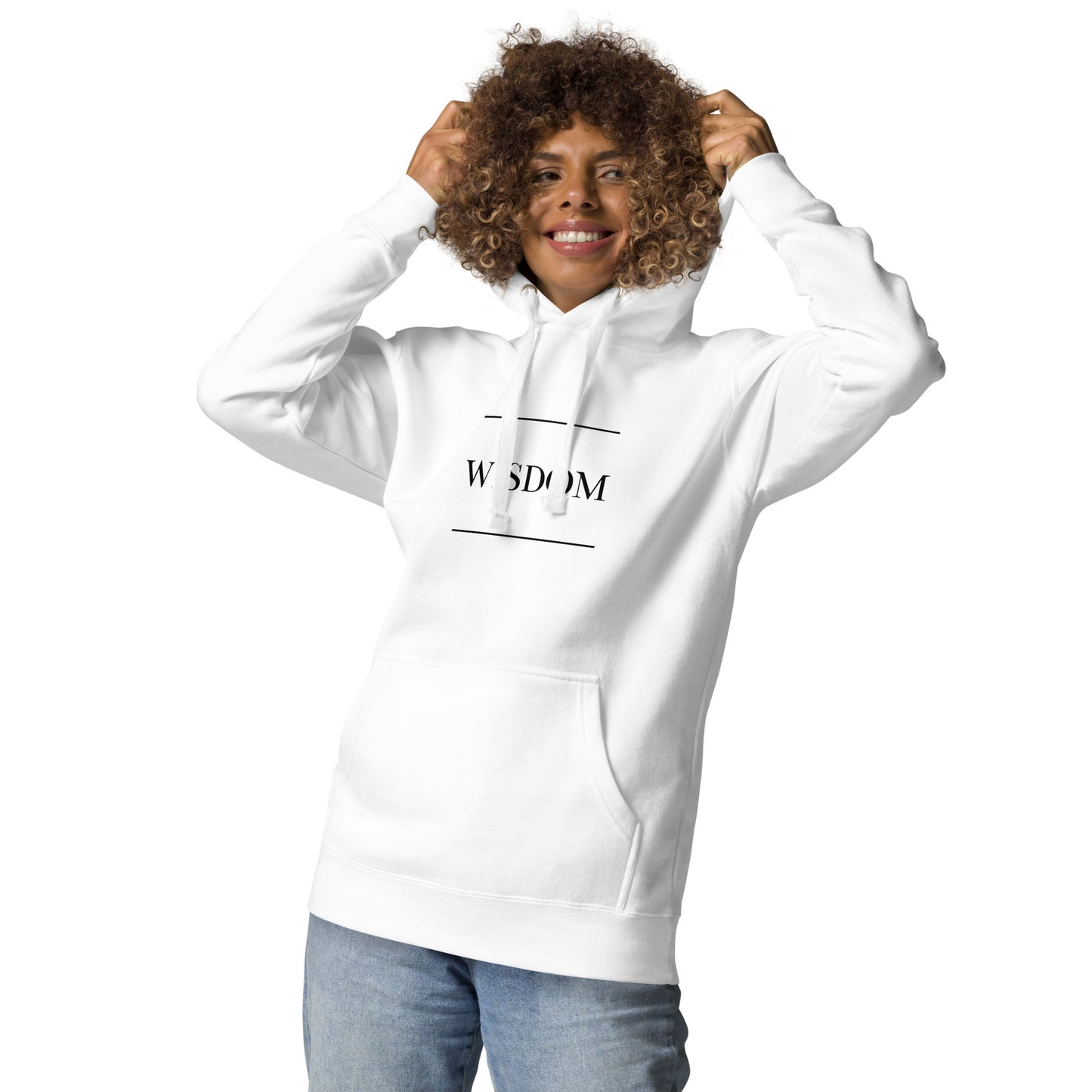 White 'WISDOM' Unisex Hoodie