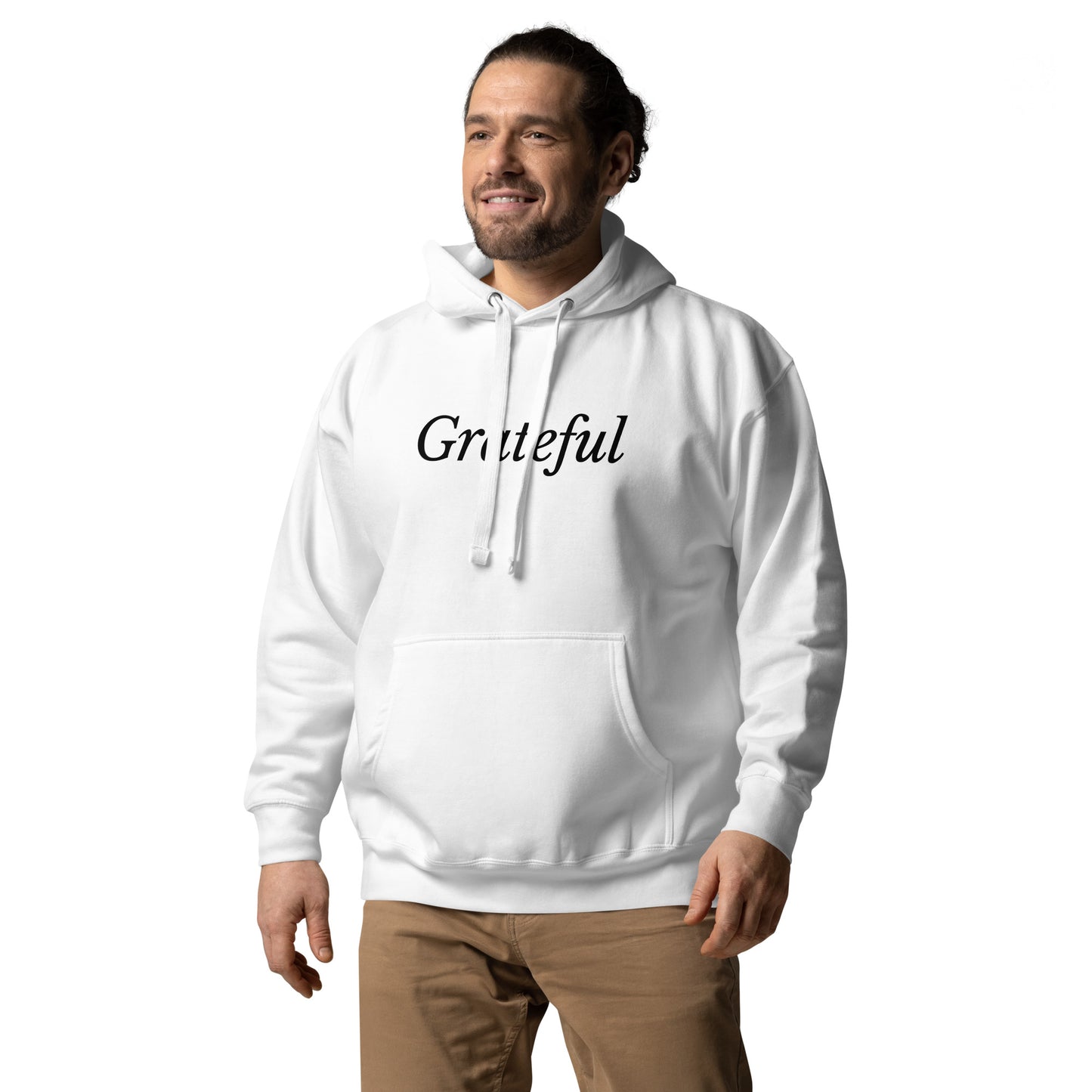 White 'Grateful' Unisex Hoodie