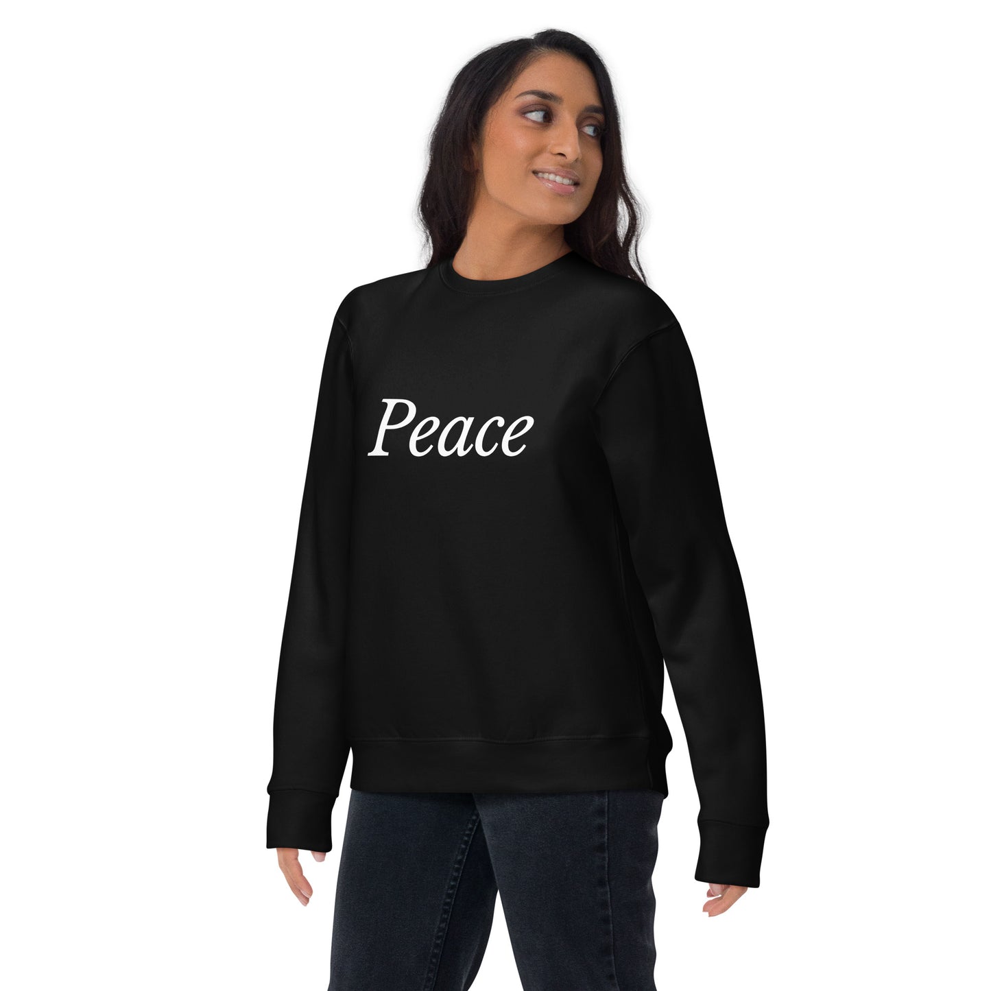 Black 'Peace' Unisex Premium Sweatshirt