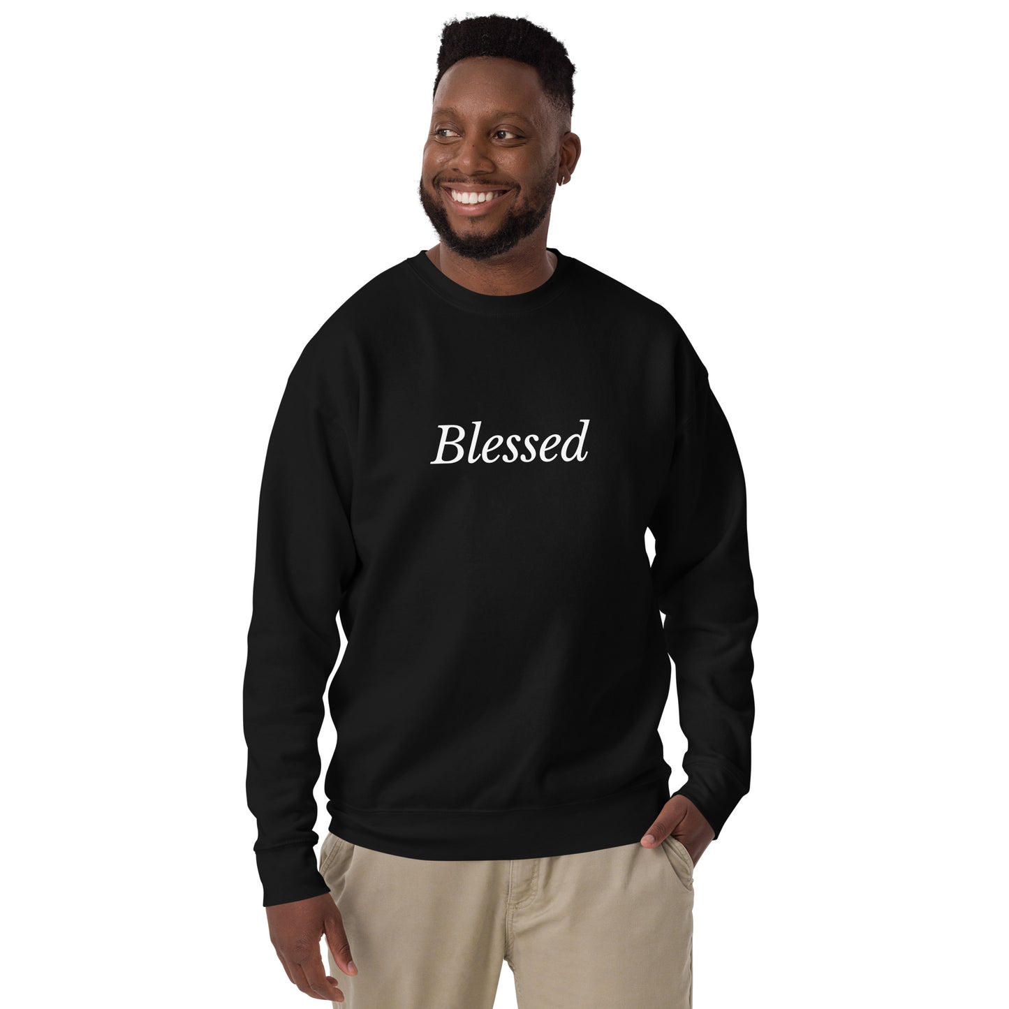 Black 'Blessed' Unisex Premium Sweatshirt