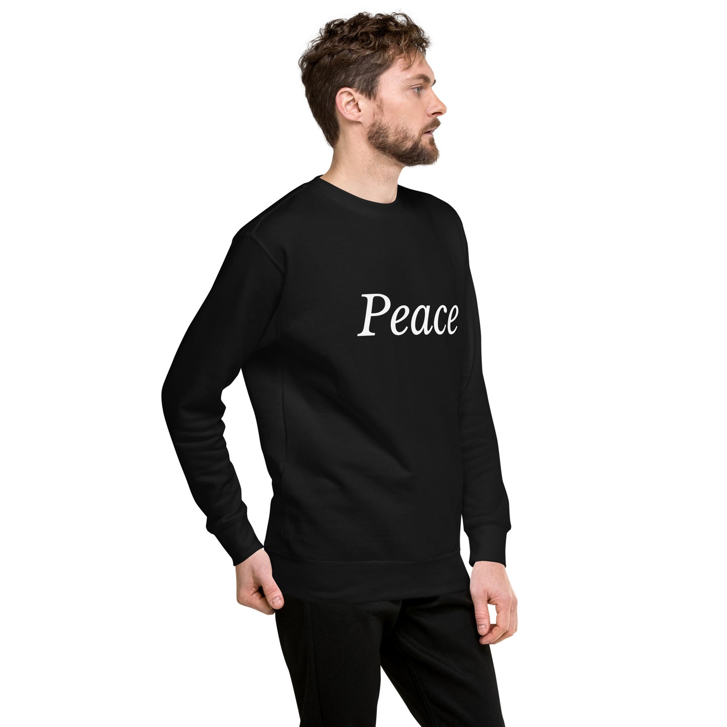 Black 'Peace' Unisex Premium Sweatshirt