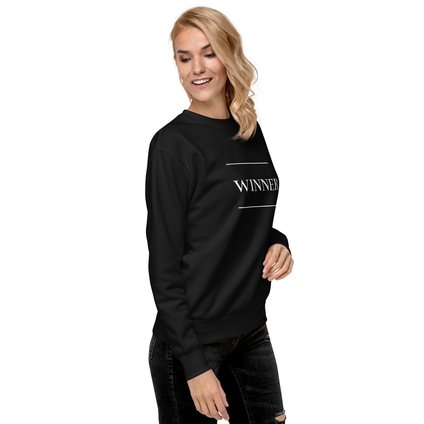 Black 'WINNER' Unisex Premium Sweatshirt