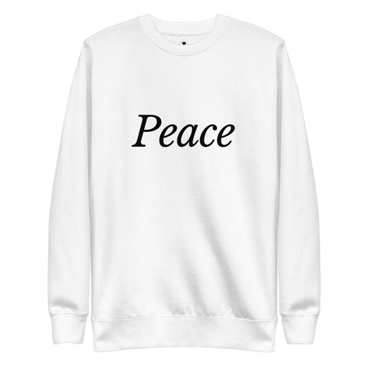 White 'Peace' Unisex Premium Sweatshirt