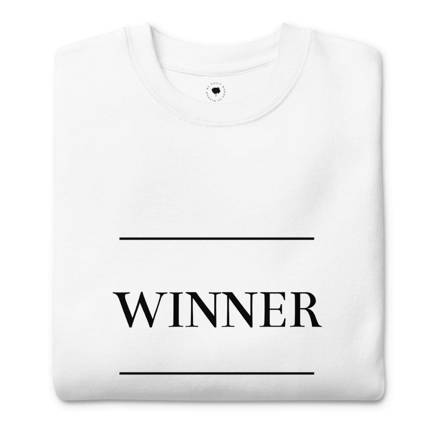 White 'WINNER' Unisex Premium Sweatshirt