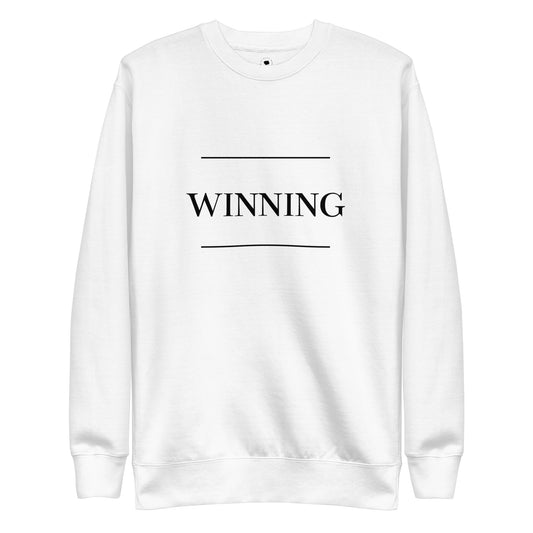 White 'WINNING' Unisex Premium Sweatshirt